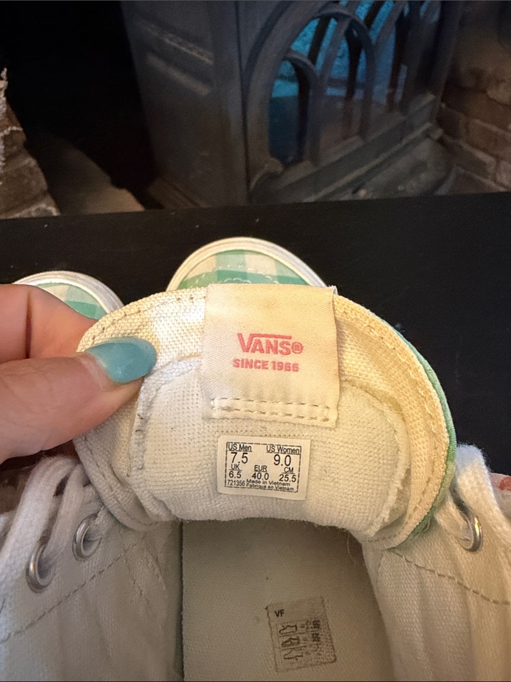 VANS High-Top Checkered Pastel Sneakers - Multicolor - Picture 5 of 6